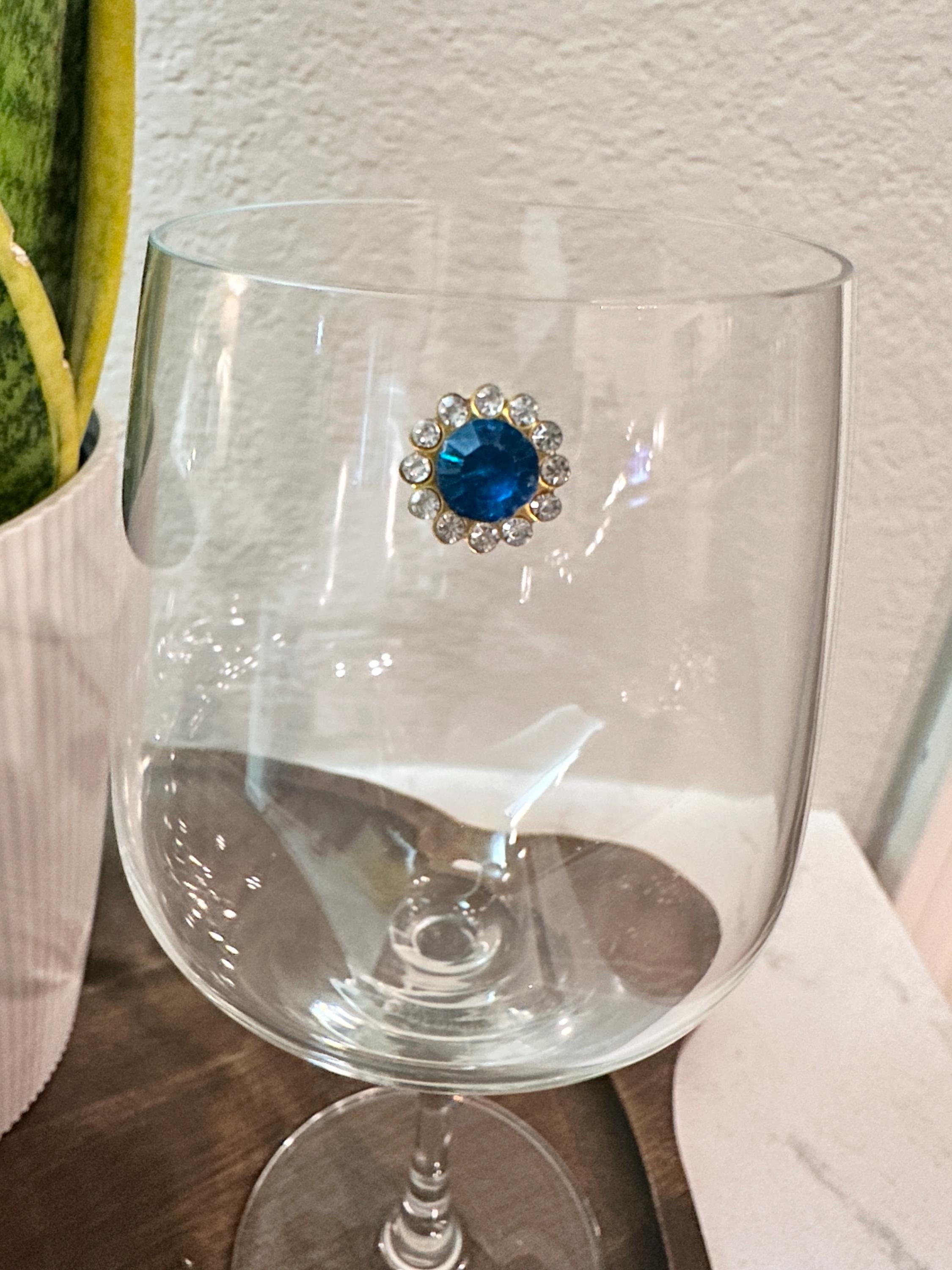 Rhinestone Magnetic Wine Charms: Party Bar Decor, Bridesmaids, Colorful Crystal Charms, Housewarming Gift,