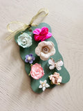 Floral Wine Charms with Butterfly Accent