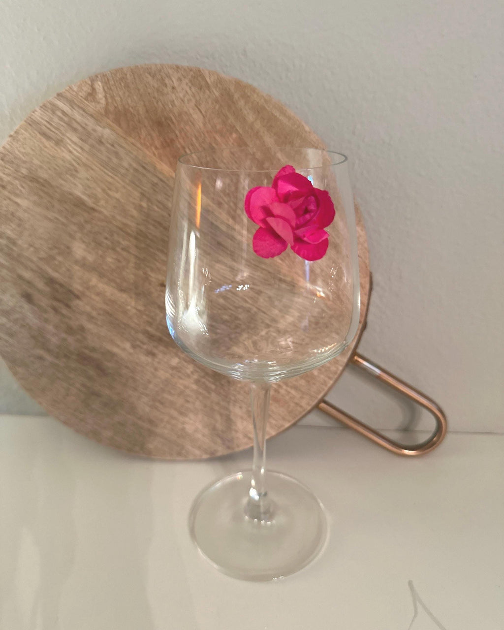 Floral Wine Charms with Butterfly Accent