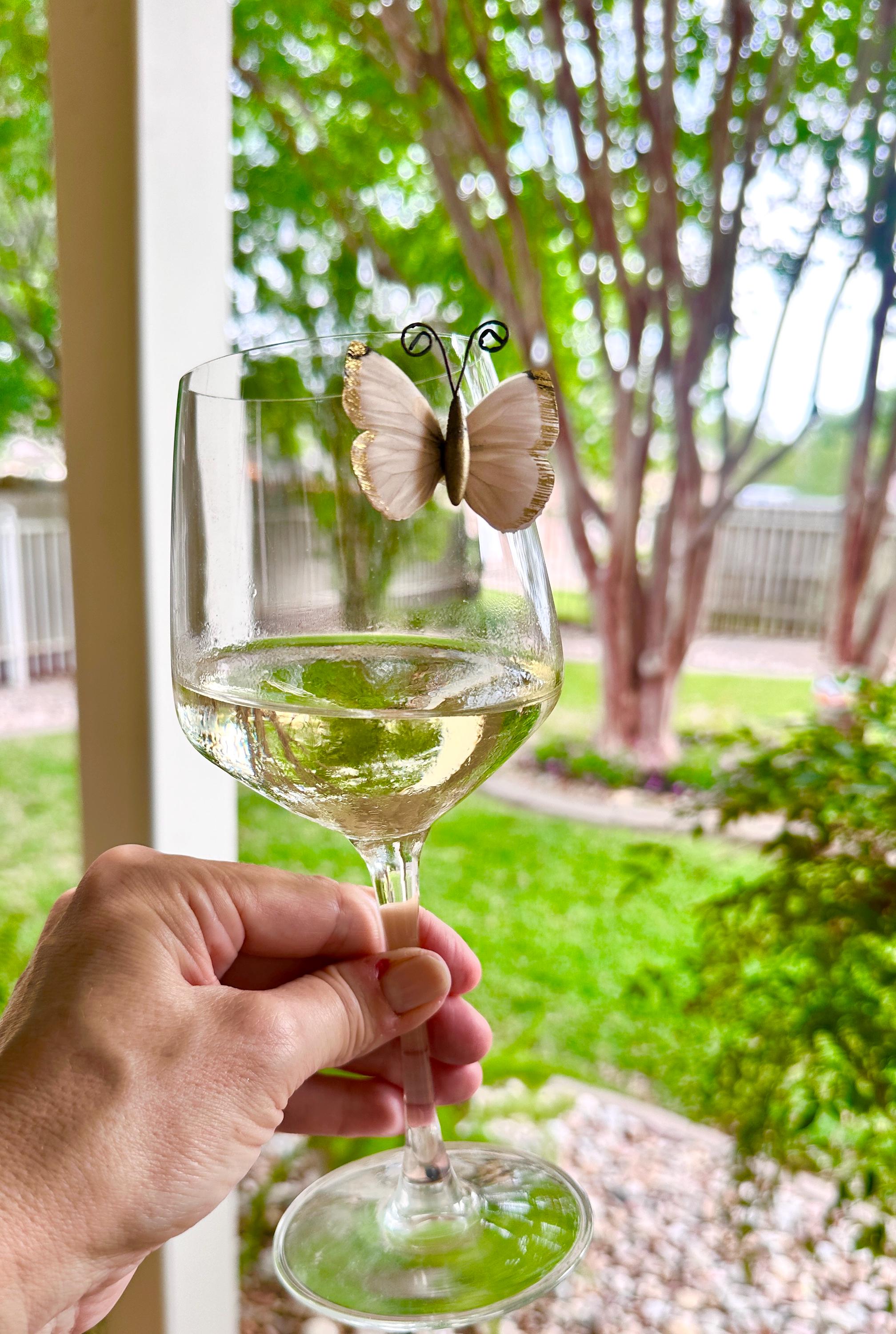 Botanical Butterfly Wine Charm Set — 7 Piece