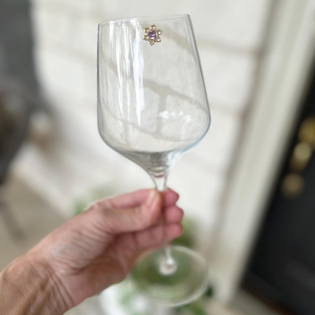 Rhinestone Wine Glass Charms – Colorful Crystal Drink Markers for Parties